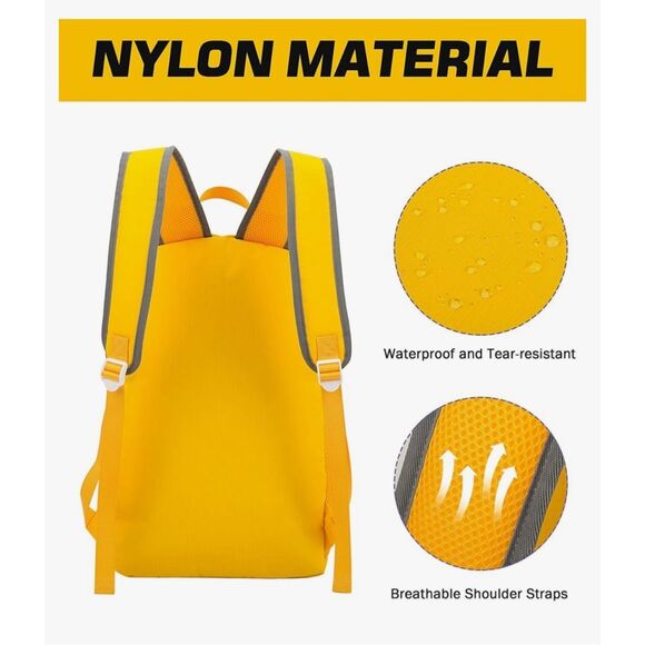 New Moodone 30L Lightweight Yellow Backpack - Unisex - Picture 9 of 11